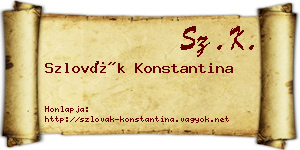 Szlovák Konstantina névjegykártya
